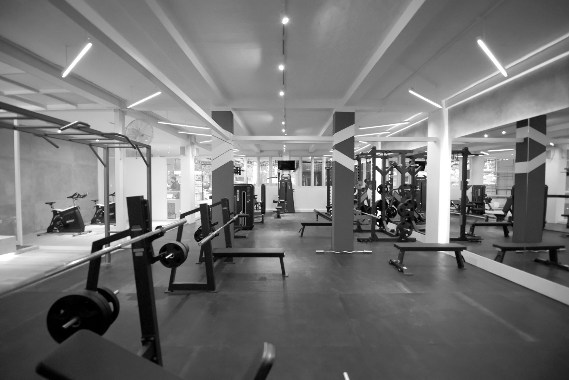 Woman smiling in a gym